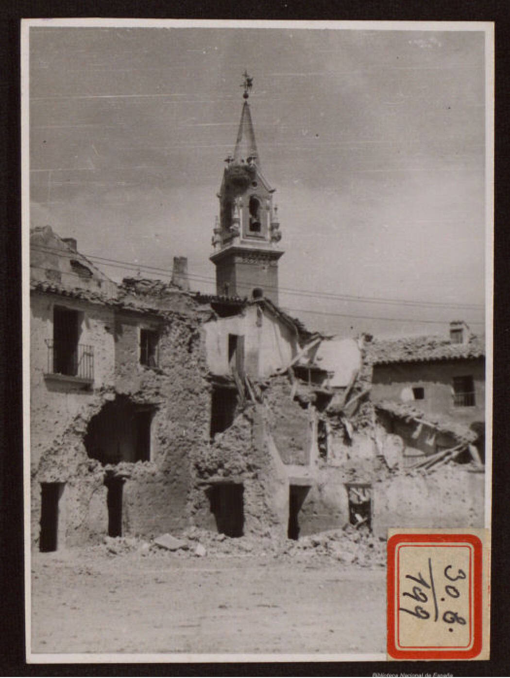 Church tower at Fuentes de Ebro, 1937