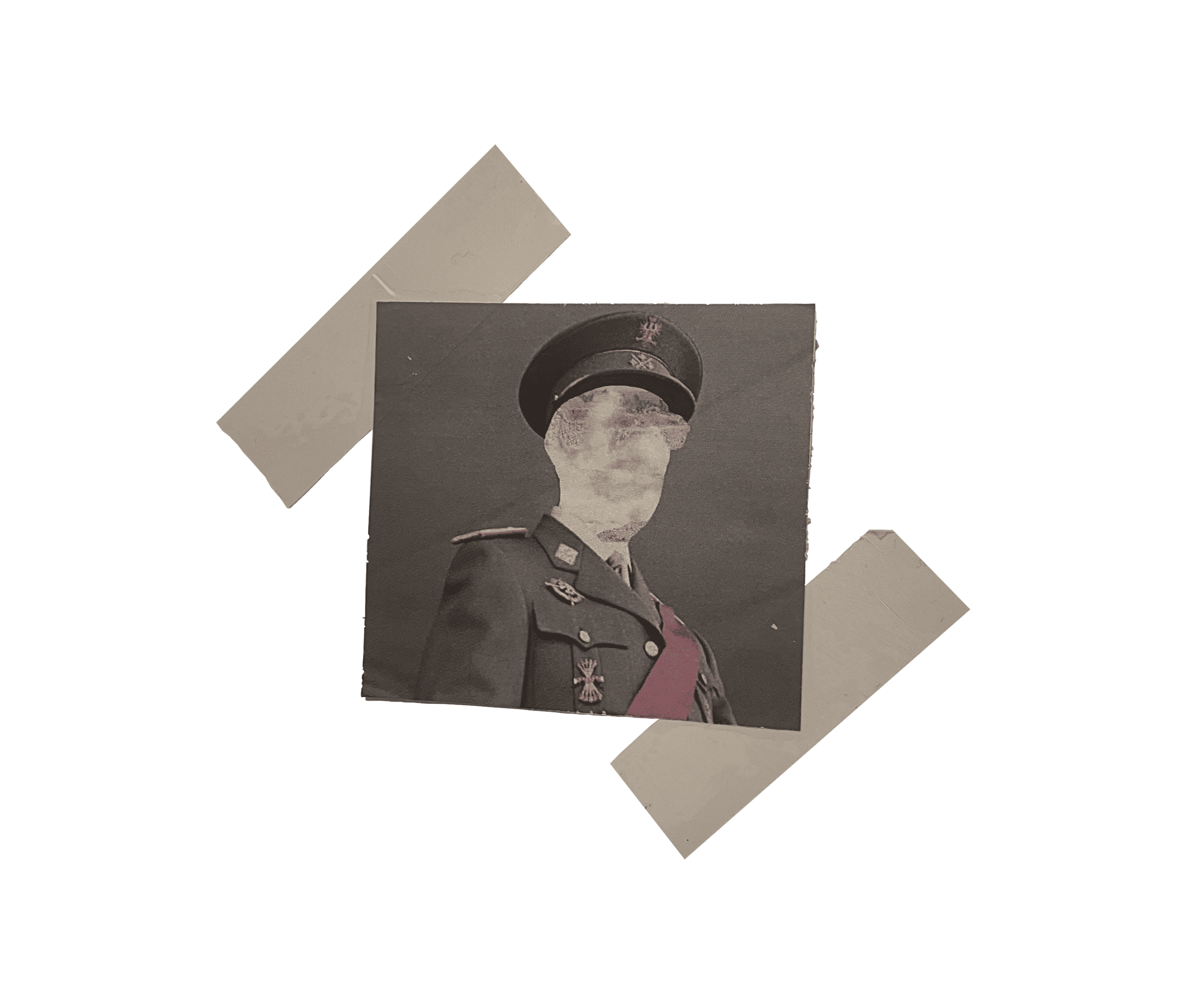 Eroded photograph of Francisco Franco